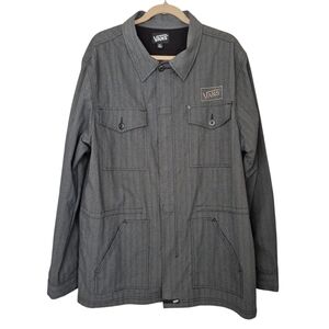 Vans Drill Chore Coat Gray Herringbone Cotton With Fleece Lining